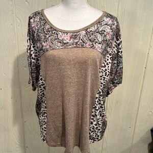 GIGIO PATCHWORK Too Short Wide Sleeve  Cotton Blend Size medium